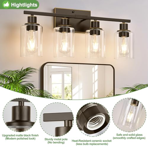 4 Light Bathroom Light Fixtures (4 Count)