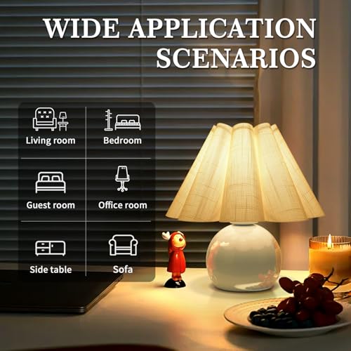 Light Blue Small Touch Control Table Lamp for Bedroom
