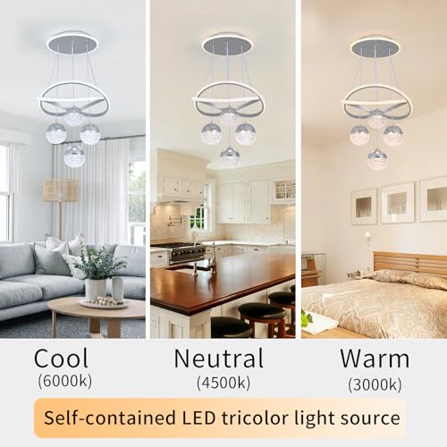 Modern LED Silvery Chandeliers