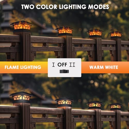 2 Pack Solar Post Cap Lights Outdoor