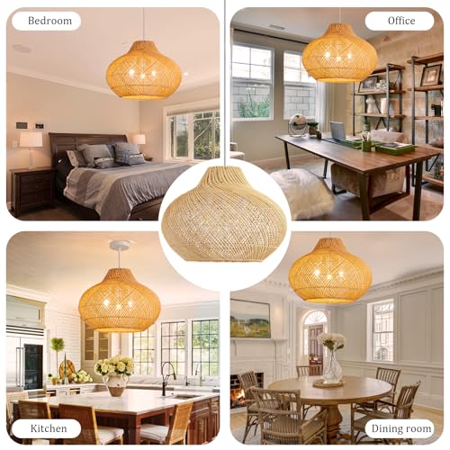 18.9" Rattan Pendant Light