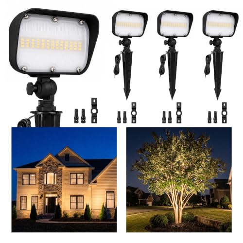 12V Landscape Flood Light (20W Warm White (3000K) / 4 Pack(Wiring Required))