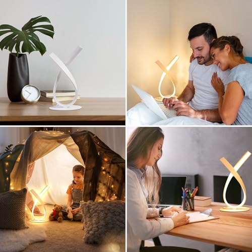 White Spiral LED Table Lamp