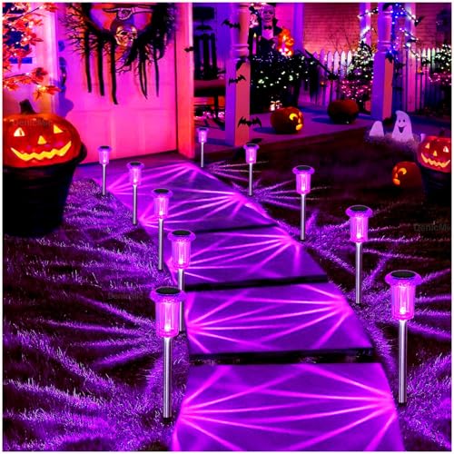 Solar Halloween Lights Outdoor Waterproof 10 Pack Halloween Decor (10 Count)