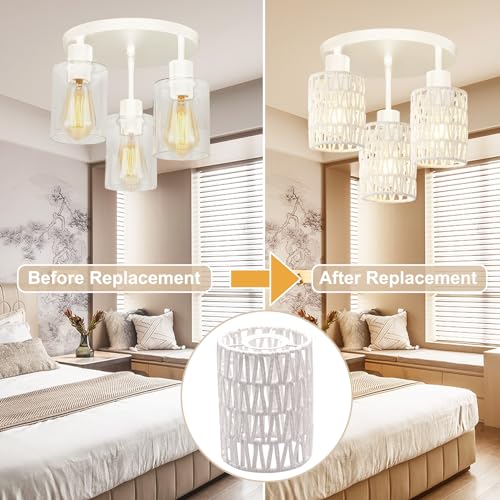 3 Pack Boho Rattan Lamp Shades