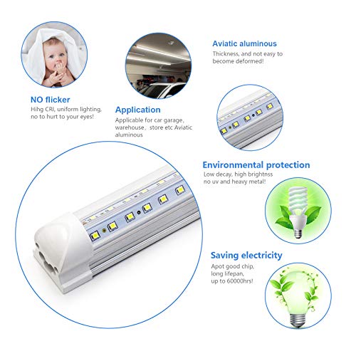 10 Pack 8ft LED Shop Light Fixture (10 Count)