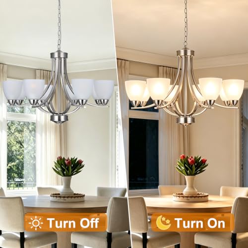 8 Light Farmhouse Chandelier for Dining Room Lighting Fixtures Hanging