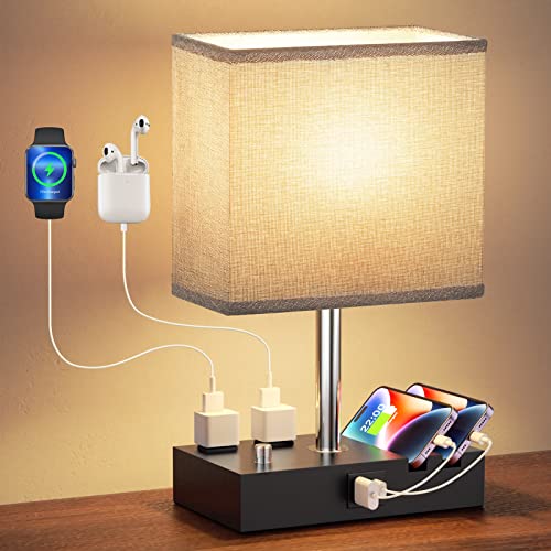 Bedside Table Lamp for Bedroom Nightstand