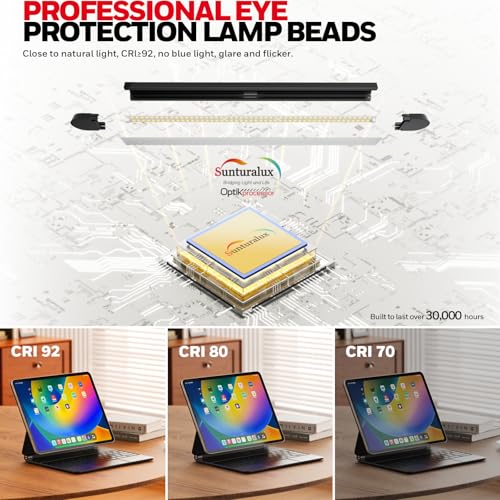 Wide Desk Lamp with Clamp for Dual Monitors