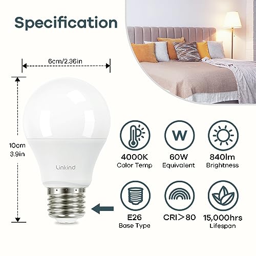 A19 LED Light Bulbs (6 Count)