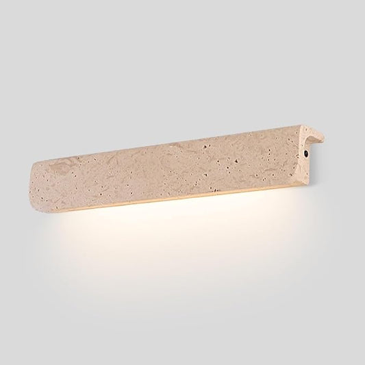 Outdoor/Indoor Yellow Travertine Wall Sconces, Nordic Style Natural Stone LED Wall Lamp, IP65 Waterproof Exterior Lighting Fixtures, Wabi-Sabi Art Decor Wall Light for Patio Garage(42cm)
