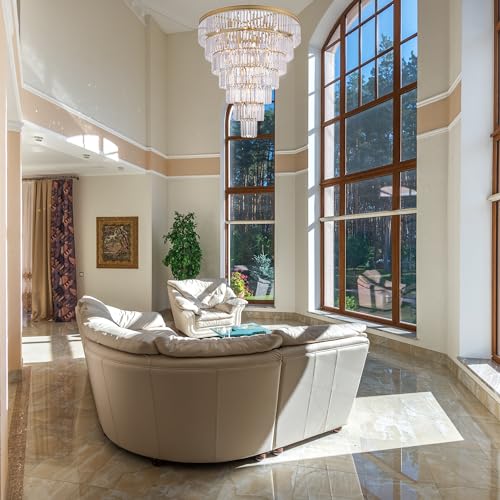 Large Crystal Chandelier for High Ceiling