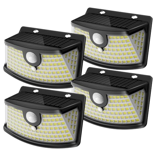 Solar Motion Sensor Lights Outdoor 120 LEDs (4 Count)