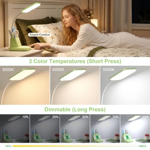 LED Desk Lamp with 10W Wireless Charging & Pen Holder