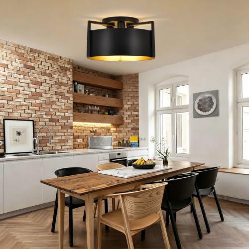 Black Semi Flush Mount Ceiling Light