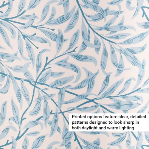 Blue Leaf 13" Drum Lamp Shades Set of 2 with Harps (2 Count)