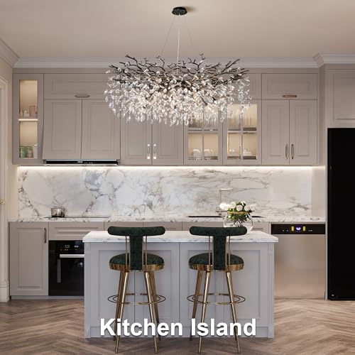 47" Black Crystal Chandelier