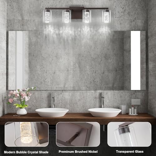 4 Light Bronze Vanity Light with 3 Color Modes (4 Count)
