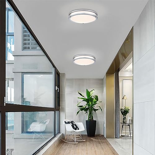 16” Brushed Nickel Flush Mount Ceiling Light Fixture