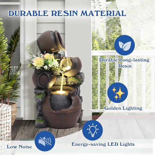 Outdoor Cascading Rock Water Fountain