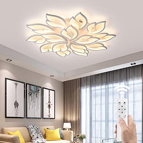 39.4" Flower Shaped Ceiling Light Dimmable Modern Ceiling Lamp Remote Control LED Lighting Fixture for Living Room Kitchen Dining Room