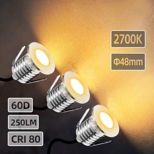 3W Recessed Low Voltage Deck Light 6 Pack 2Inch (6 Count)
