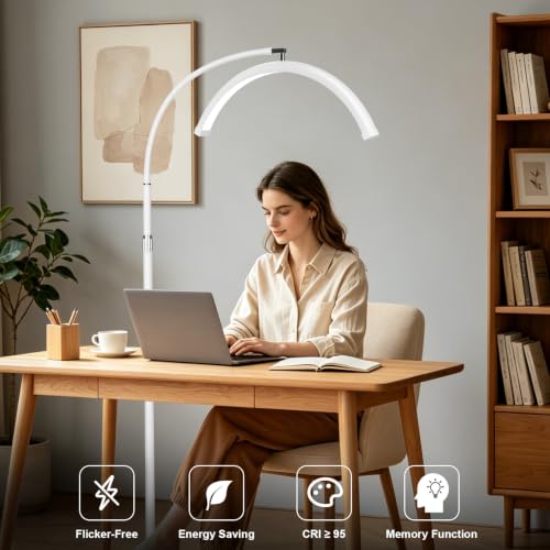 Half Moon LED Floor Light with Tool Tray for Lash Techs