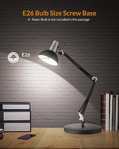 Metal Adjustable Desk Lamp with Clamp
