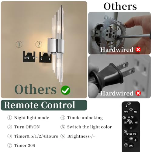 Battery Operated Wall Sconce Set of 2 (2 Count)