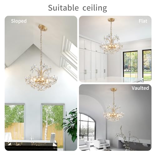 Crystal Chandelier Pendant Flushmount Ceiling Light Modern Lighting Fixture for Bedroom Hallway Bar Kitchen Bathroom