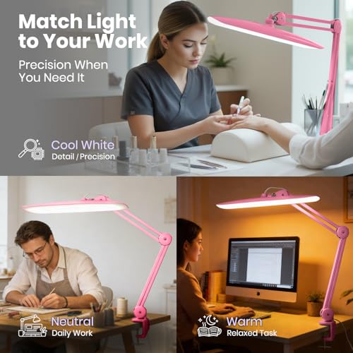 XL 2200 Lumens 20W LED Desk Lamp with Clamp