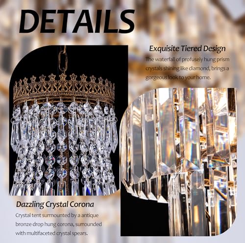 French Empire Crystal Chandelier for Entryway 12 Lights