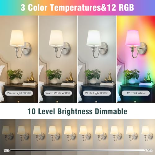 Battery Operated Wall Sconces set of Two (2 Count)