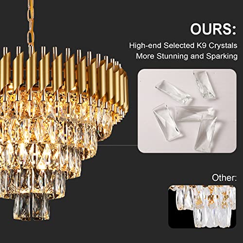Modern Crystal Chandelier Gold