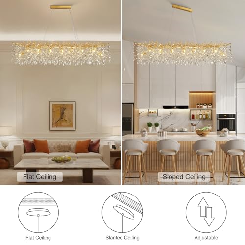 60" Modern Crystal Chandelier