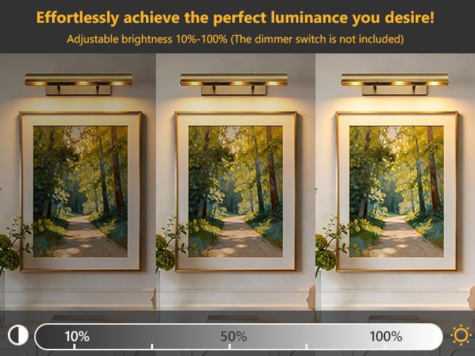 18 inch Hardwired Picture Light Brass Picture Light for Wall