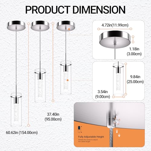 Nickel Pendant Ceiling Light Fixture (3 Count)