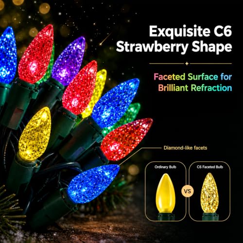 C6 Gentle Twinkle Christmas Lights (Multicolor / 60 LED)