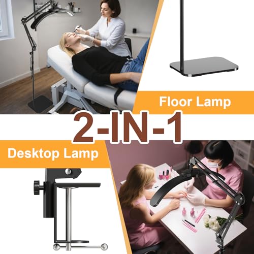2-in-1 Half Moon Lash Light, 2026 Foldable LED Floor Lamp Black