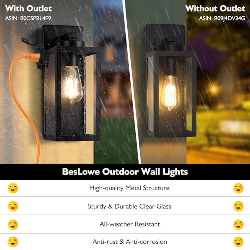 Porch Lights with Outlet (2 Count)