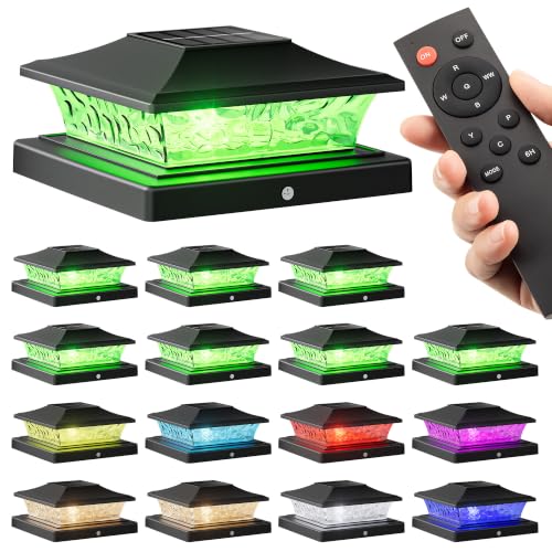 4x4 Post Solar Lights Color Changing with Remote (16 Count)