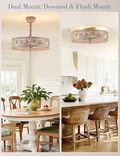 Rustic Chandelier Ceiling Fan with Light