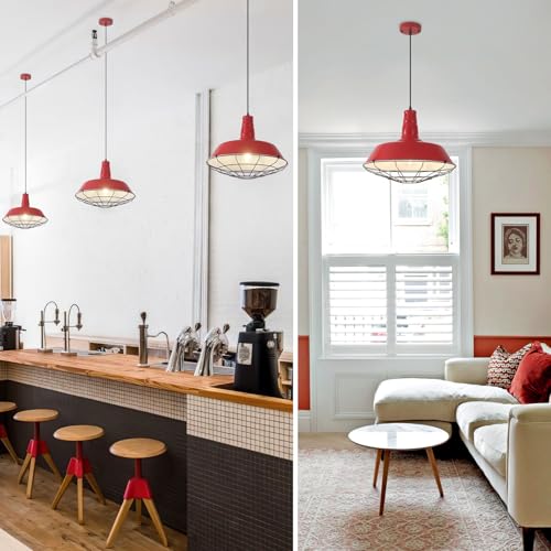 Red Large Pendant Lights Kitchen Island (2 Count)