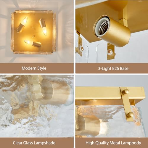 Close to Ceiling Light Fixture Gold Chandelier Modern Farmhouse Flush Mount Ceiling 3