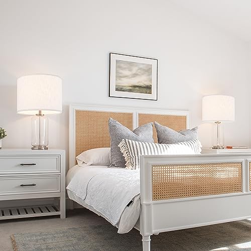 Set of 2 Pure White Linen Drum Lamp Shade 13"x13"x10"