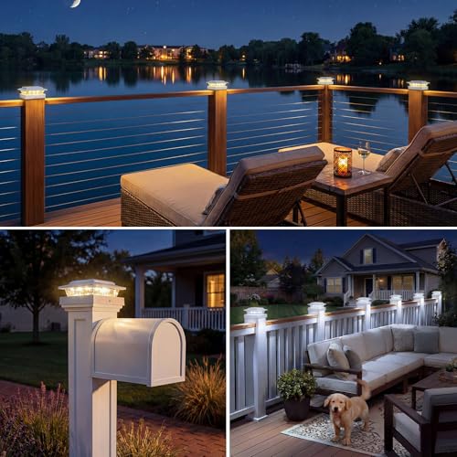 4x4 Solar Post Cap Lights Outdoor 16Pack