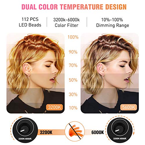Ring Light 18 Inch LED Ringlight Kit with 73 inch Tripod Stand with Phone Holder Adjustable 3200