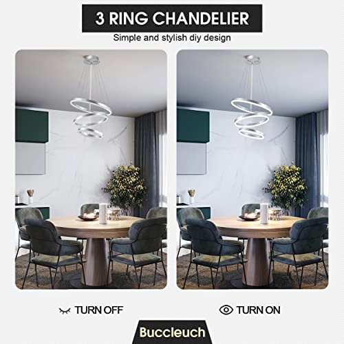 Dimmable 3 Ring LED Chandelier