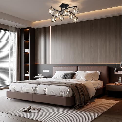Crystal Semi Flush Mount Ceiling Light with 8