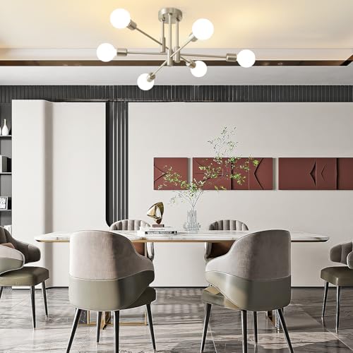 Nickel 6 Light Sputnik Ceiling Light Fixture